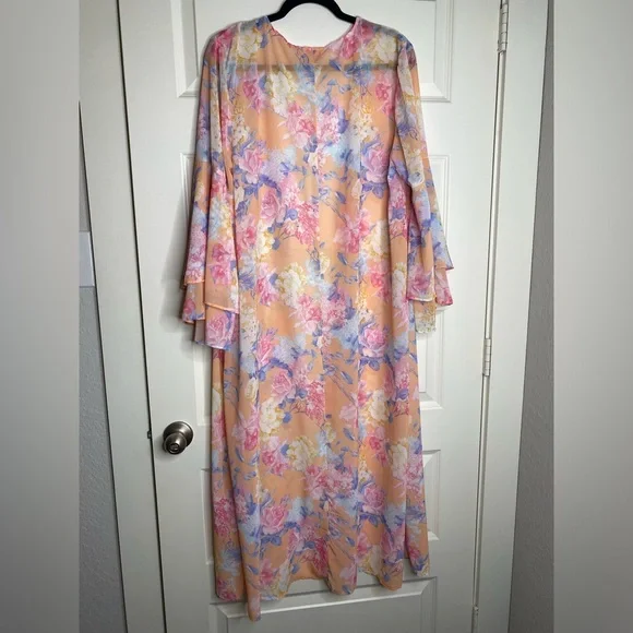 Pink Whimsy Floral Duster Kimono - Picture 5 of 5